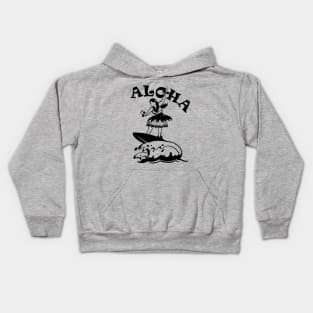 Aloha Hawaii Beach Girl Surf Kids Hoodie